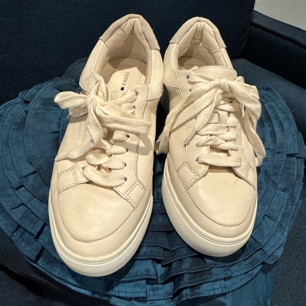 Birdies Seashell Ivory Cream Leather Cardinal Sneakers Shoes Low Top Women's 7